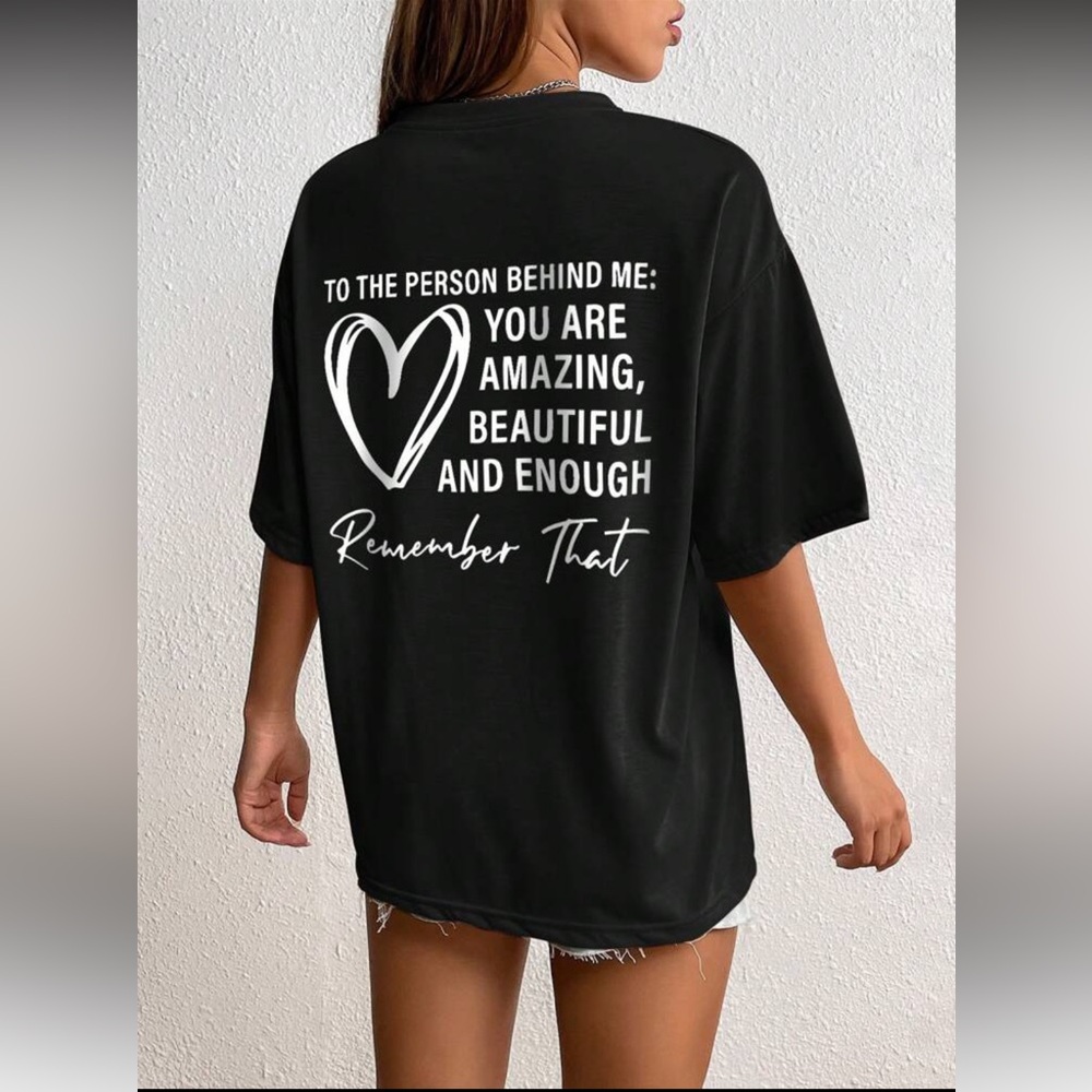 ✨ YOU MATTER ✨ Oversized Black Motivational Graphic T-Shirt